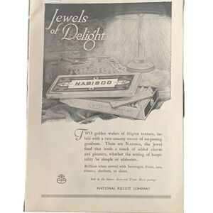 Vintage 1920 Nabisco National Biscuit Co Jewels of Delight Ad Advertisement
